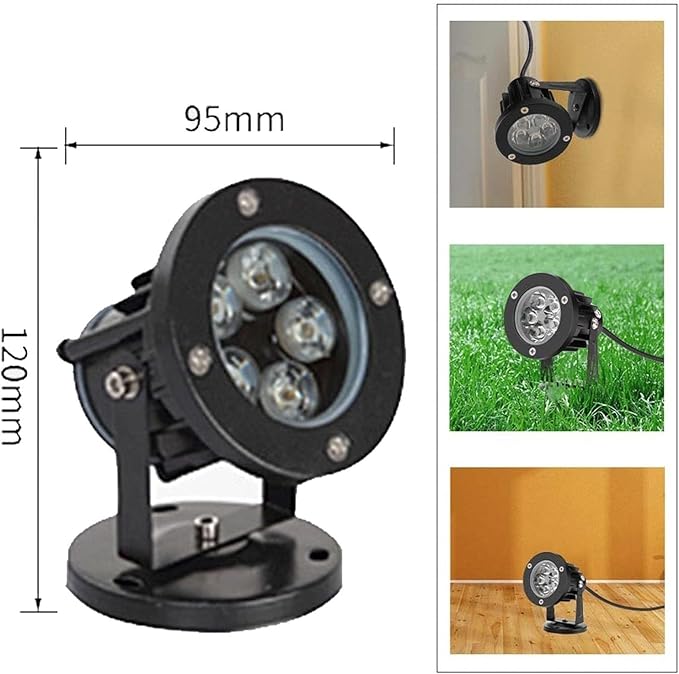 2PCS LED Floodlight - Round Projection Lights Adjustable Spotlight LED Tree Lamps IP65 Outdoor Waterproof Landscape Lawn Light(Warm White6w(AC24v))