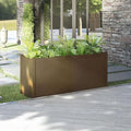 Honey Brown Solid Pinewood Garden Planter 59.1 x 19.7 x 27.6 Inch Raised Garden Bed for Outdoor Plants Durable Rectangular Planter Box