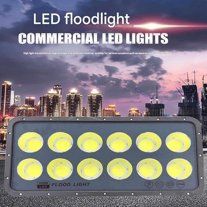 High-Power Outdoor Beam Spotlights50-600W LED Landscape Lights High Temperature Resistance IP65 Waterproof Fast Heat Dissipation Engineering Sites(White300W(180-265V))