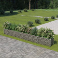 Gabion Raised Bed Galvanized Steel Gabion Planter Raised Bed Wire Fencing Patio Flower Plant Basket Rock Stone Fill Mesh Fence 177.2x19.7x19.7-346