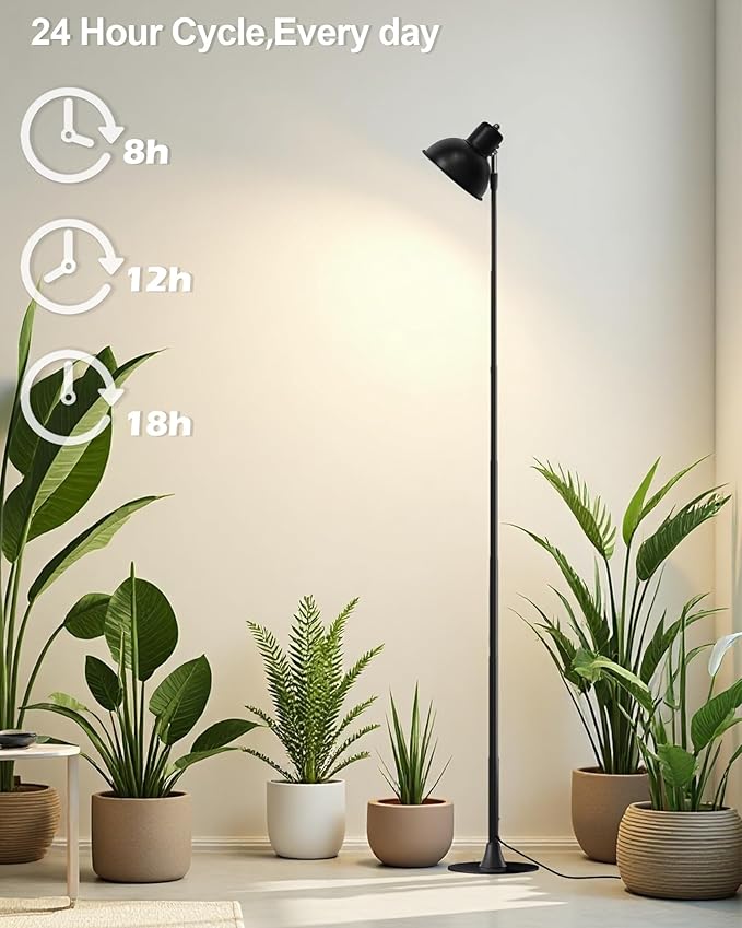 yadoker Plant Grow Light for Indoor Plant Aluminum LED Grow LightElevating Plant LampHeight AdjustableAutomatic Timer with 8/12/18Hours10-Level BrightnessIdeal for Large Plant Grow