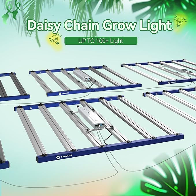 FARMLITE Grow Light 680Watts Grow Lights for Indoor Plants Full Spectrum LED Bar Growing Light Plant Hanging Growing Lamps Seedling Daisy Chain Dimmable Board 5x5ft Coverage