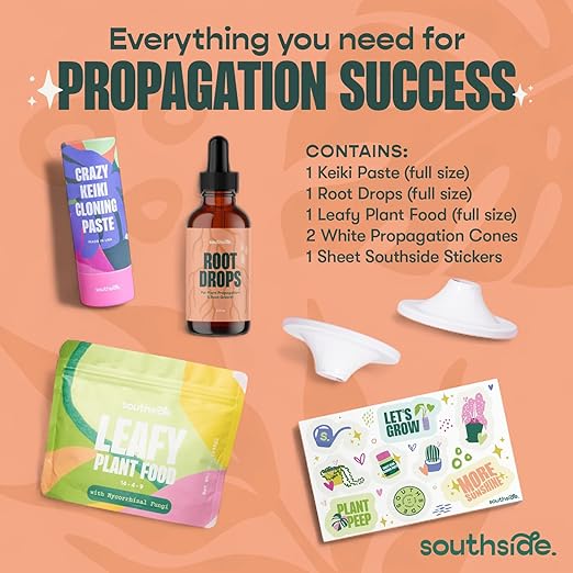 Southside Prop Box – Holiday Gift Set for Plant Lovers - Includes Keiki Paste Root Drops Leafy Plant Food &amp Propagation Cones - Complete Indoor Plant Propagation &amp Care Kit