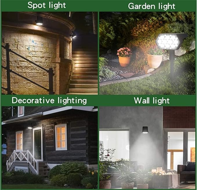 Solar Spot Lights Outdoor92 LED 3 Modes Solar Landscape SpotlightsSolar Powered Security Lights IP65 Waterproof Wall Lights for Walkway Yard Garden Drivewaywarm light4 pcs (Warm Light 8 pcs)