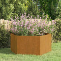 Rusty Corten Steel Planter Large Square Outdoor Garden Bed Weathered Metal Decorative Inlays for Patio 35.4in x 35.4in