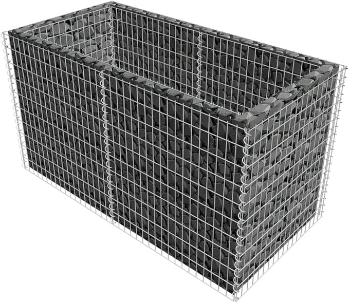 Steel Gabion BedOutdoor Garden Gabion PlanterRaised BedSteel Fence NetVegetable and Flower Ground Planting Box70.9 x35.4 x39.4 Silver