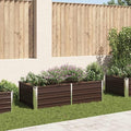 YAFF Large Raised Garden Bed 63x63x17.7 Inch Galvanized Steel Planter Box with Sleek Brown Finish Easy Assembly Outdoor Gardening Kit for Vegetables &amp Flowers Durable Backyard Patio