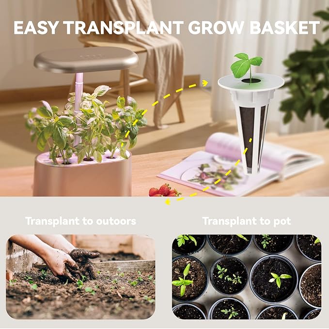 inbloom 12 Pods Hydroponics Growing System and Hydroponic Seed Pod Kits Replacement Grow Baskets 20pcs Grow Labels 48pcs Grow Domes 20pc