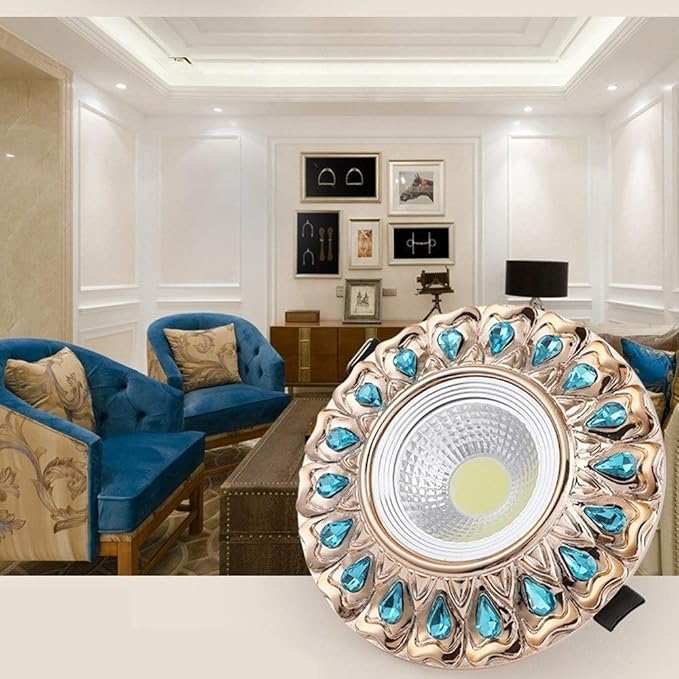 Energy-saving Eye Protection Spotlight Efficient Heat Dissipation Integrated Ultra-thin Downlight Super Bright COB Embedded Ceiling Lamp European Elegant Decorative LED Downlight High Brightn