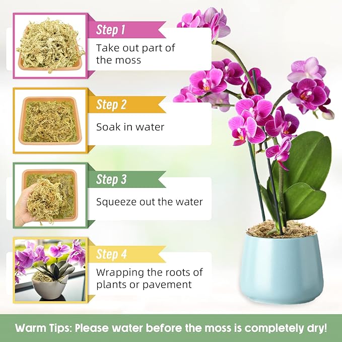 Legigo 4.4LBS Premium Sphagnum Moss for Plants- 80QT Natural Succulent Carnivorous Plant Moss Dried Long Fiber Orchid Moss for Orchid Repotting Succulent Sarracenia Potted Plants Gardening &amp Rept