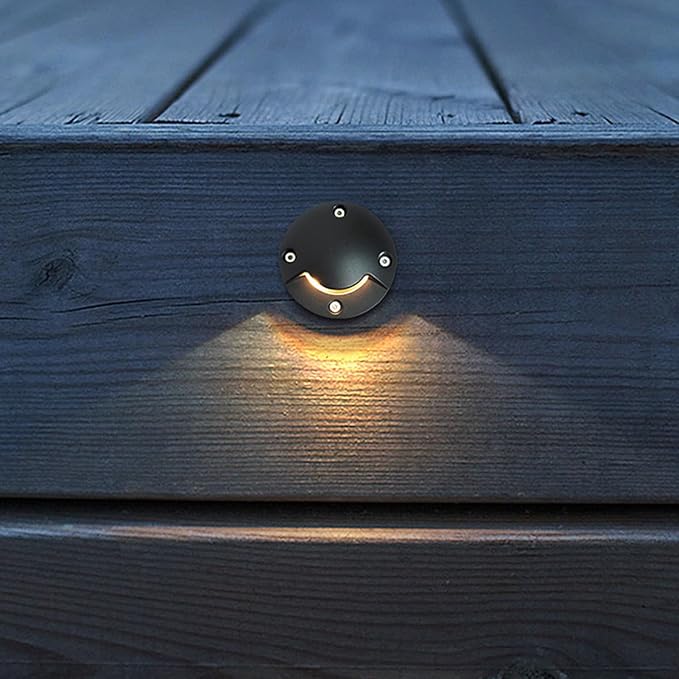 5PCS Ground LED Landscape Lights - Led Spot Lights DC12V Mini Stair  IP67 Waterproof Outdoor Recessed Lamps 1W LED Deck Light Spotlight With Narrow Beam For Garden Stairs(White) (White 12W(