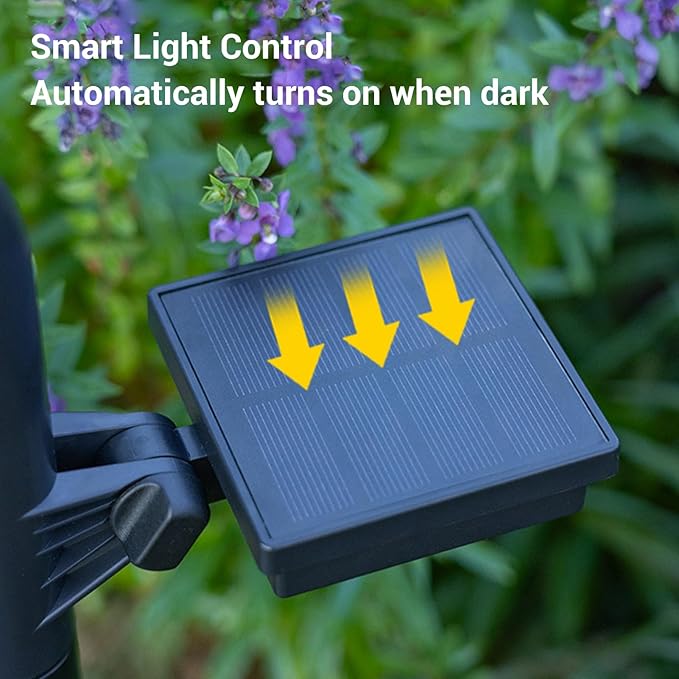 Asixxsix 2Pcs Solar SpotLights 23.2inch Outdoor Solar Lights Smart Light Sensor Solar Spotlight for Outside Landscape Yard Garden House Garage Pathway (White Lighting)