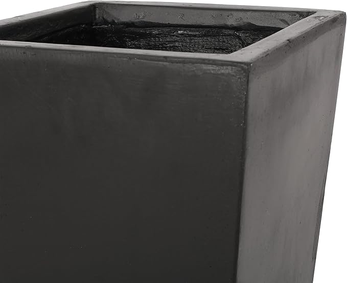 13 x 32.5 Outdoor Stone Planter Black