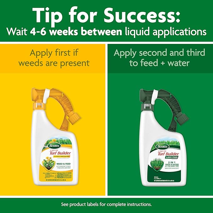 Scotts Liquid Turf Builder Lawn Food and Scotts Liquid Turf Builder Plus 2 Weed Control 3 Container Bundle
