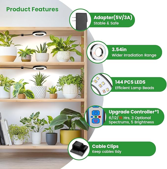 Wiaxulay 3.5in Plant Light &amp 8in Grow Light Strip