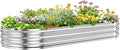 KING BIRD Raised Garden Bed Kit 2025 Upgraded Quick-Setup Galvanized Planter Garden Box Outdoor for Gardening Vegetables Flowers 94x36x12 in Silver