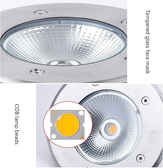 4-Pack 3W LED Underground Spot Lights - IP67 Waterproof Landscape Lighting for Garden Pathway Natural Light 110V/12V