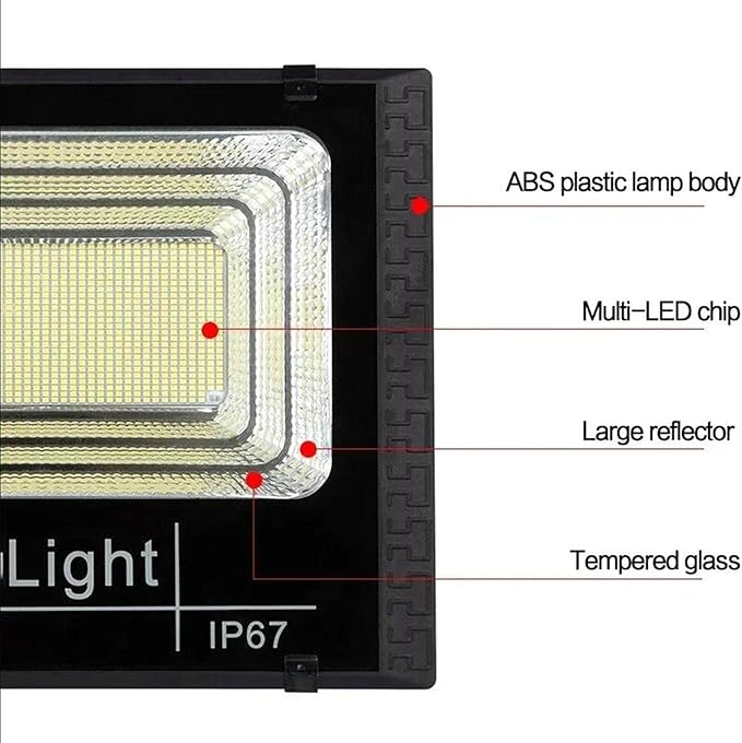 Solar Projection Light 300W LED Spotlight Outdoor Waterproof Reflector With Remote Control for Garage Terrace Courtyard Garden