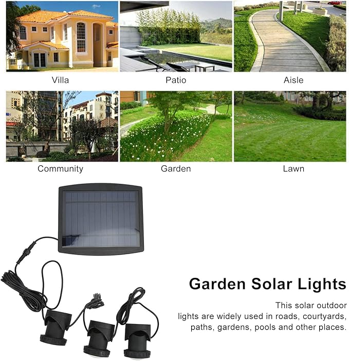 Tyenaza Solar Spotlights Outdoor Solar Garden Lights Solar Powered LED RGB IP68 Waterproof High Brightness Widely Used Dustproof Solar Landscape Lights