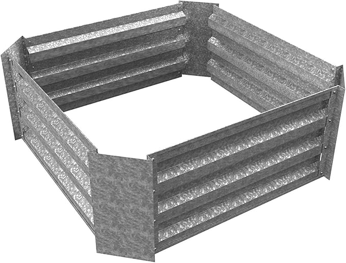 Galvanized Raised Garden Bed - 47.5” L x 35.5” W x 12” H Raised Garden Beds Outdoor Rectangle Planter Box Kit for Flowers Vegetables Fruits or Herbs - Raised Bed Garden Planters by Pure Garden
