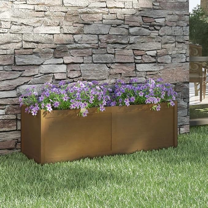 Wooden Raised Garden Bed Garden Planter Box Planter Raised Bed Wood Planter Box Grow Vegetable Flower Herb Gardening Honey Brown 59.1x19.7x19.7 Solid Wood Pine