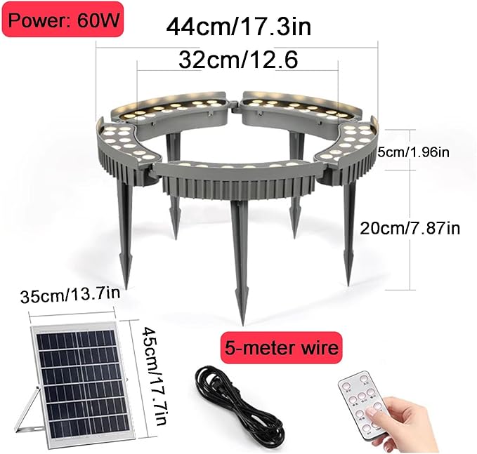 Solar Palm Tree Lights OutdoorIP65 Waterproof Landscape Spotlightsfor Garden Decoration ﻿(60W)