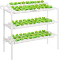 VIVOSUN Hydroponics Growing System 90 Plant Sites 3 Layers 10 Food-Grade PVC-U Pipes Hydroponic Gardening System Grow Kit with Water Pump Pump Timer Nest Basket and Sponge for Leafy Vegetables