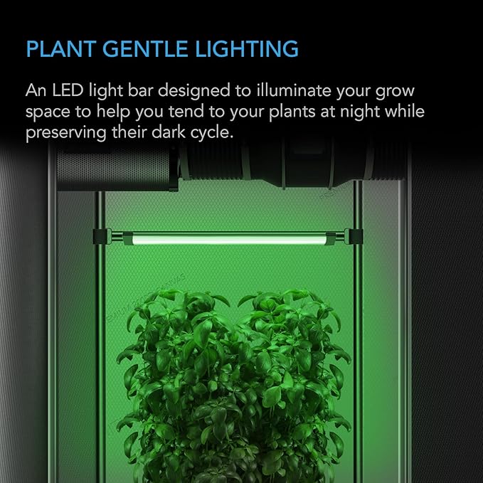 AC Infinity IONBEAM Green Plant Gentle Green LED Work Light Bar 16” Timer Controller Dimmer for Indoor Plants Grow Tents and Grow Rooms