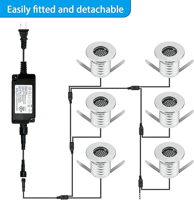 210 LED Honeycomb Underground Light 3W DC12-24V IP67 Anti-Glare Low-Voltage Embedded Stainless Steel 304 Cover Suitable for Outdoor Ground Deck Square Park Courtyard(3000K 6P-A)