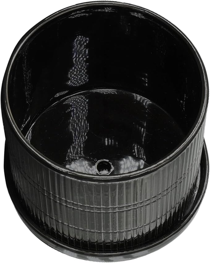 S2 1012 Textured Planter W Saucer Black