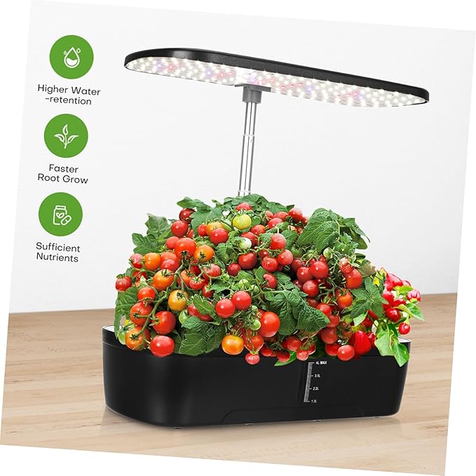 1Set Indoor Hydroponics Growing System Kit Compact Pot Indoor Garden with Multi Porous Design Simple Operation and Abundant Accessories for Fresh Vegetable Cultivation