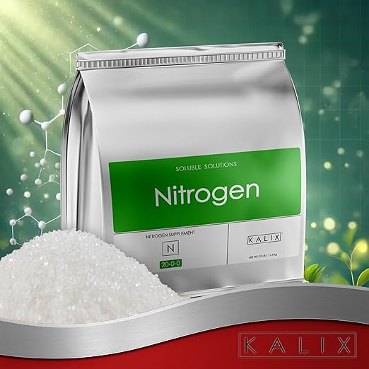 KALIX Nitrogen | 21-0-0 Ammonium Sulfate Fertilizer | Water-Soluble Nutrient for Vegetative Growth | Boosts Leafy Greens Lawns and High-N Demand Crops | Clean Feeding | 25 pounds