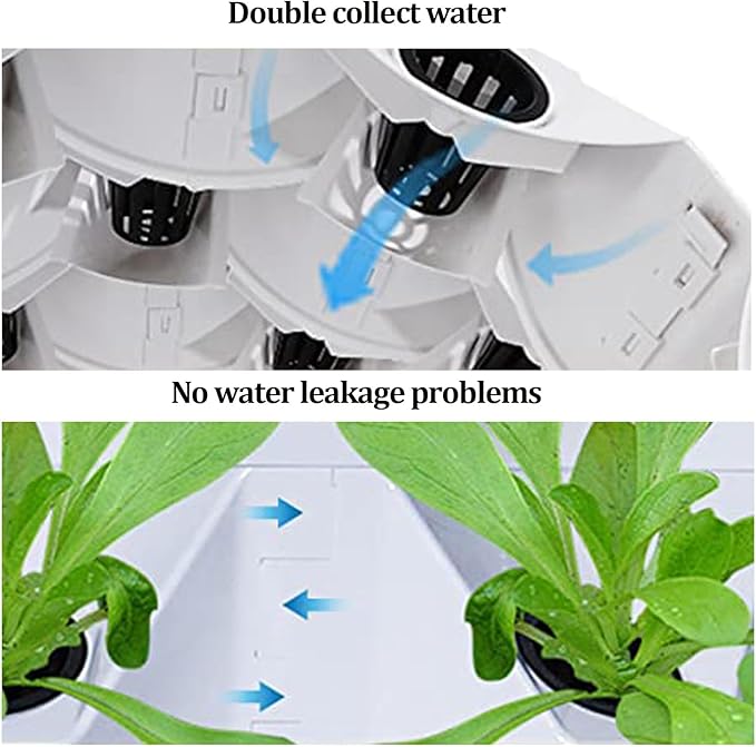 Tower Hydroponic Growing System with Water Pump Vertical Plant Sites Soilless Garden Column DIY Hydroponic Farm Equipment AeroponicKit Smart Water Circulation(6 Layers)