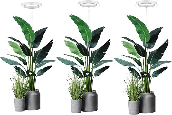 yadoker Plant Grow LightLED Growing Light Full Spectrum for Indoor PlantsAluminum Black Plant LightsHeight Adjustable Automatic Timer 5V Low Safe Voltage