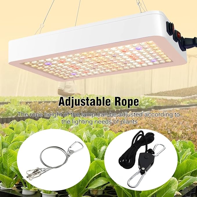 LED Grow Lights for Indoor Plants Full Spectrum Daisy Chain Plant Light with Veg Bloom Double Switch Timer for Indoor Plants Seeding Veg &amp Bloom45W