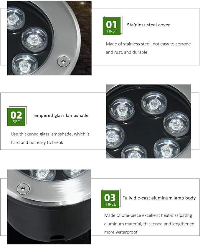 Embedded Landscape Lights Outdoor Underground Light IP66 Waterproof AC85-265V Recessed Ground Light for Garden Pathway Patio Driveway Step Deck s