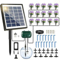 Breeze Touch 50FT Automatic Solar Drip Irrigation System Drip Irrigation Kit with 12 Timing Modes Supported 15 Pots Indoor/Outdoor Irrigation System for Garden Balcony &amp Patio Watering System