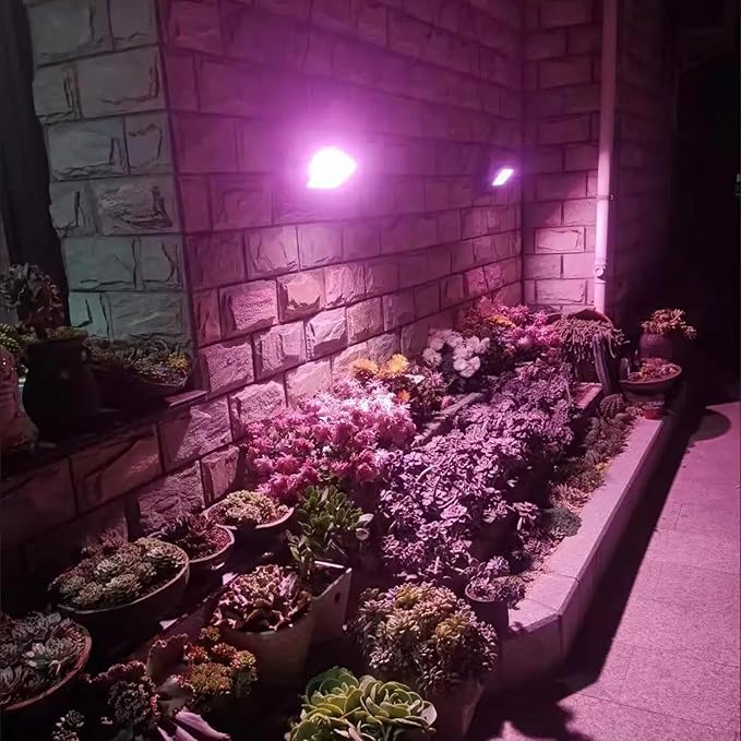 Solar LED Grow Lights Rechargeable Full Spectrum Floodlight Plant Growing Light Waterproof Phytolamp for Indoor Outdoor Plants Flower Seedlin with Remote Control and USB Charging60W