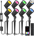 ZYAN 8 Pack Smart Landscape Lights Color Changing Landscape Spotlights App Control &amp Remote Control Compatible with Alexa