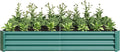 Raised Garden Beds Outdoor for Gardening 6×3×1ft Galvanized Rectangular Plastic Raised Planter Garden Box for Fruit Vegetables Herbs Flowers Growing Bed for Lawn Patio Balcony Green