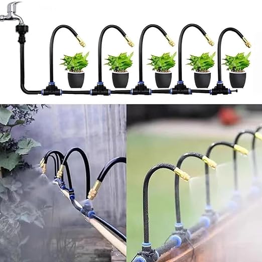 360 Curved Garden Automatic Irrigation System Automatic Drip Irrigation Kits Universal Spray Kit for Garden Plant Watering System (49.2 FT)