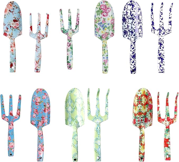 Women ' s Gardening Tool Set Hand Trowel Fork Durability Stainless Steel with Unique Floral Print Perfect for Various Task Gardening Tool for Women