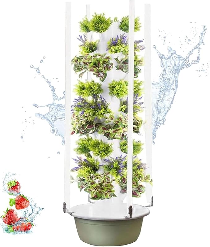 Hydroponics Growing System Indoor Tomato Growing System 20-32 Pods Vertical Hydroponic Tower Auto Water Circulate Hydroponics Tower Garden for Herbs Fruits and Vegetables9Layers/36Pots