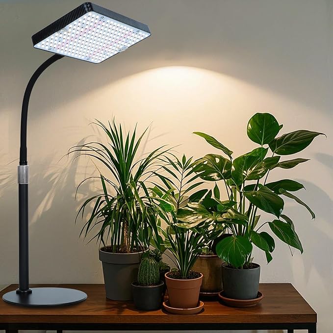 Tabletop Grow Lights for Indoor Plants 25 Watt Bright Natural Sunlight Full Spectrum Plant Growing Lamps for Houseplants &amp Bonsai 4/8/12/16/20H Timer Plant Light Auto On/Off Everyday