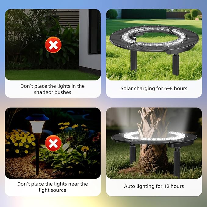 Wireless Solar Palm Tree Lights Outdoor 12000 mAh &amp 32 LEDs Outdoor Yard Lighting 6000K Uplight Landscape Lights Solar Powered Flood Lights for Large Tree Yard Landscape Garden