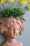 8x4x9 Visage Head Bust Planter Brown Home Wall Planter