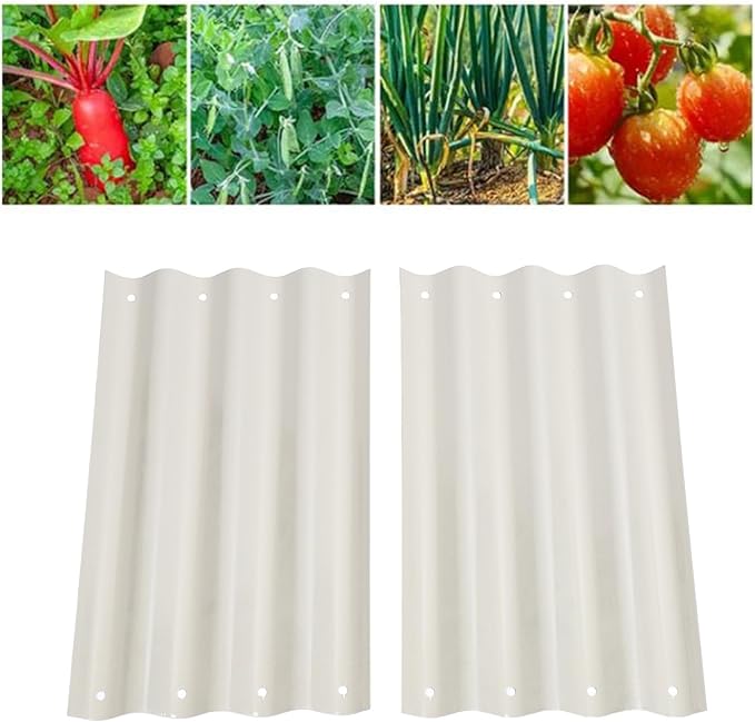 AUNMAS 2pcs Raised Garden Bed Panels 304 Stainless Steel Rubber Oval Large Patio Ground Planter Box Metal Raised Planter Bed Kit for Home School Farm Agricultural Sites (White)