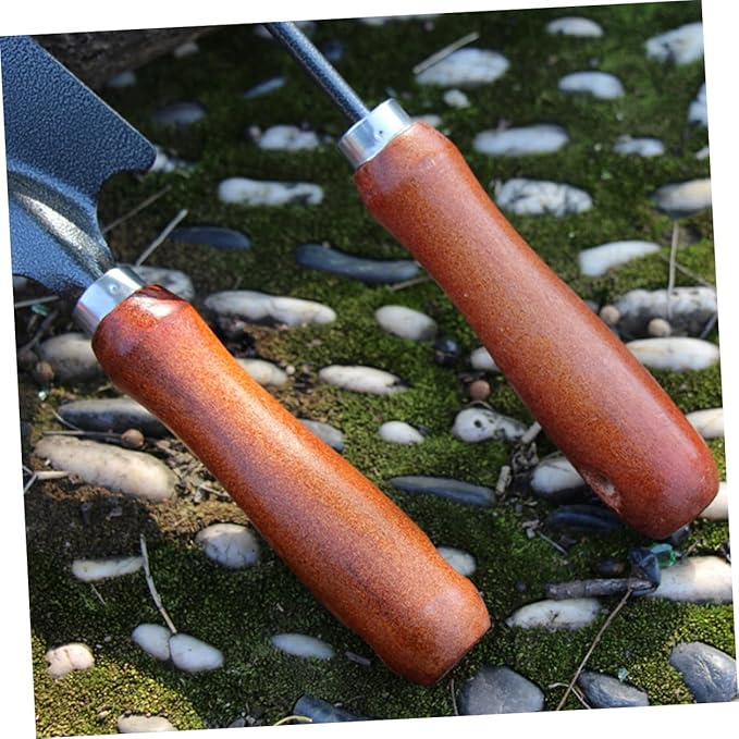 Ciieeo Garden Hand Tool Set 4pcs Small Metal Shovel Trowel Narrow Spade and Dual-use Rake for Digging Planting Mini Gardening Tools for Flower Pots and Vegetable Beds