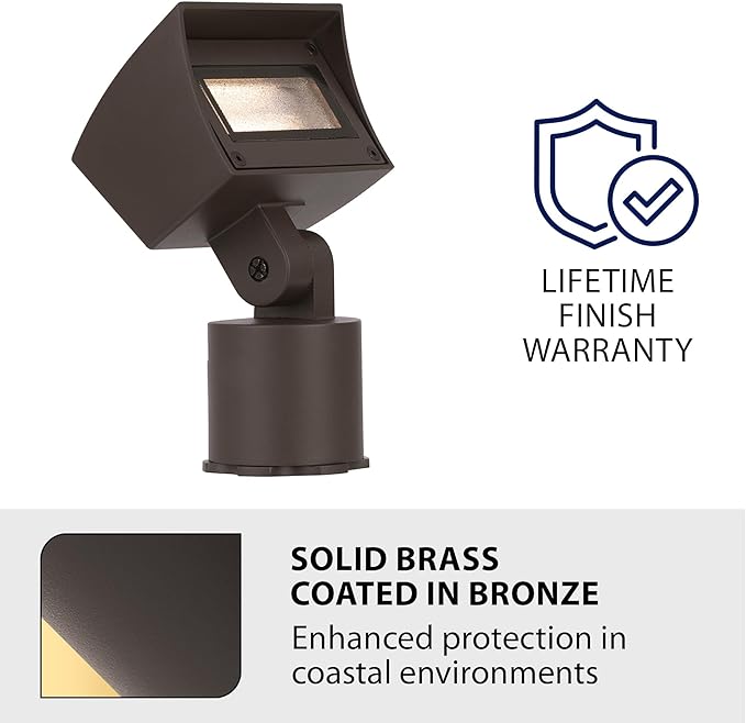 WAC Lighting LED Colorscaping Smart App Controllable Landscape Lighting with RGBWW Color Changing and Tunable White Wall Wash 16W Light in Solid Brass Coated in Bronze