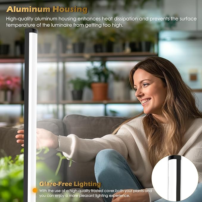 Grow Light with Auto-Timer Hanging and Standing Grow Lights for Indoor Plants3 Light Modes Detachable Full Spectrum Plant Lights for Wide Area Coverage in Indoor Plants (60 in)